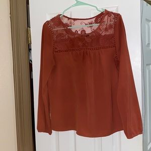 Long sleeve dark Orange blouse